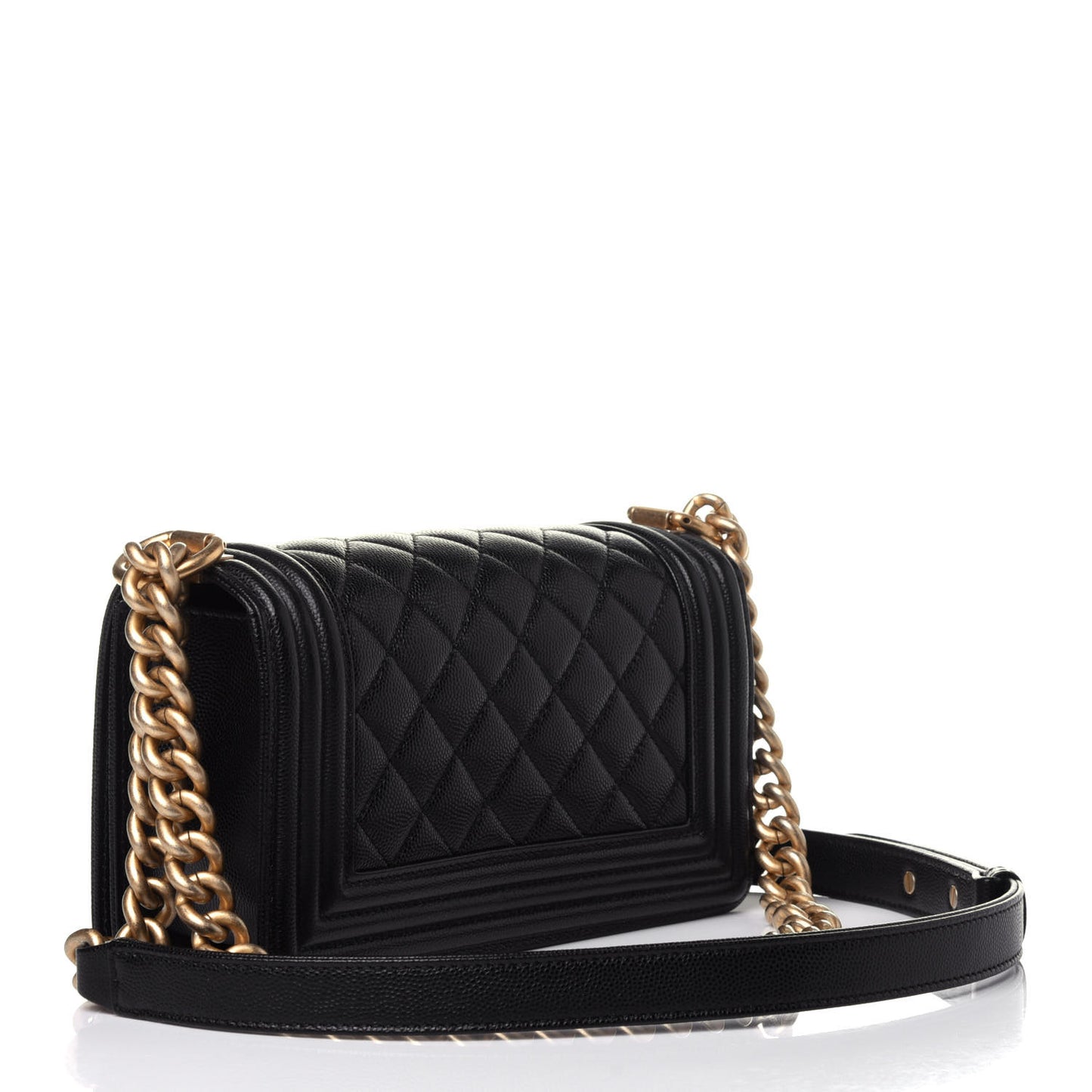 Caviar Quilted Small Boy Flap Black