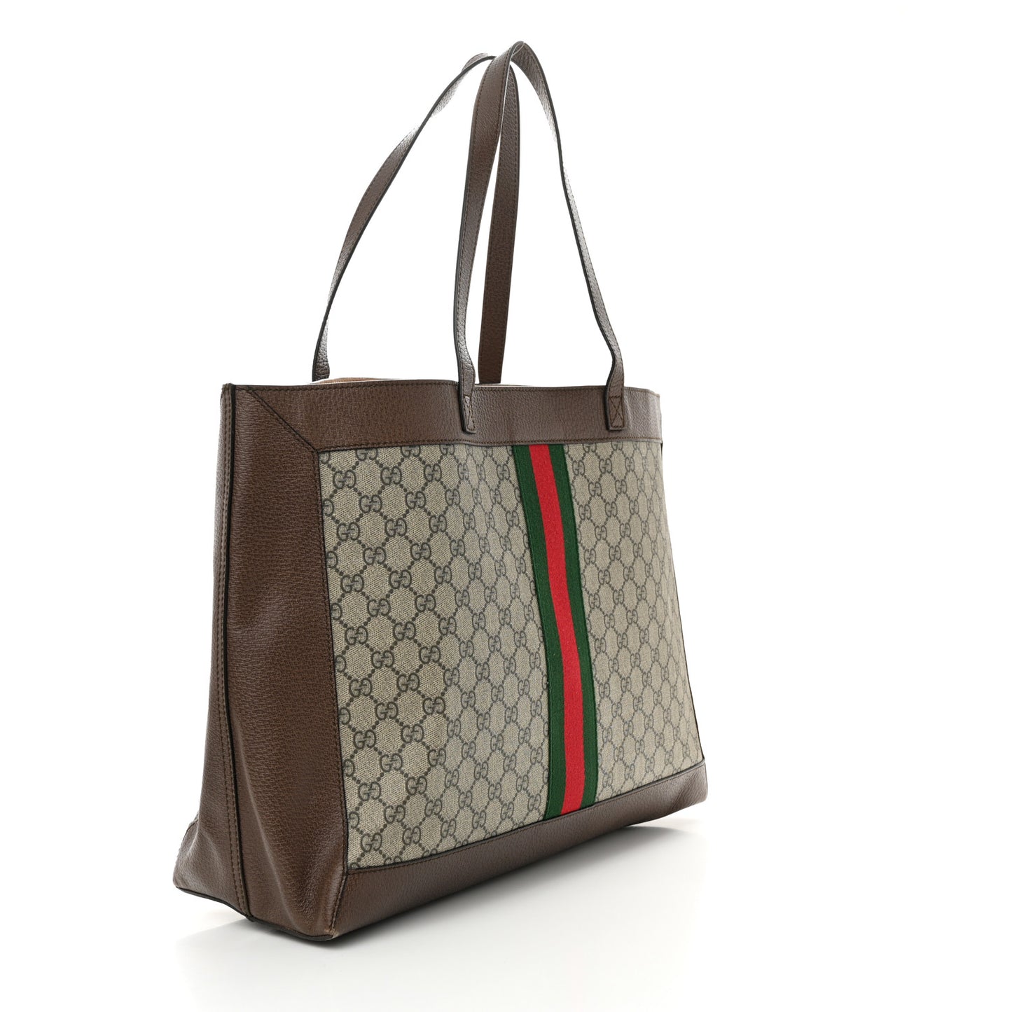 GG Supreme Monogram Web Ophidia Tote Brown