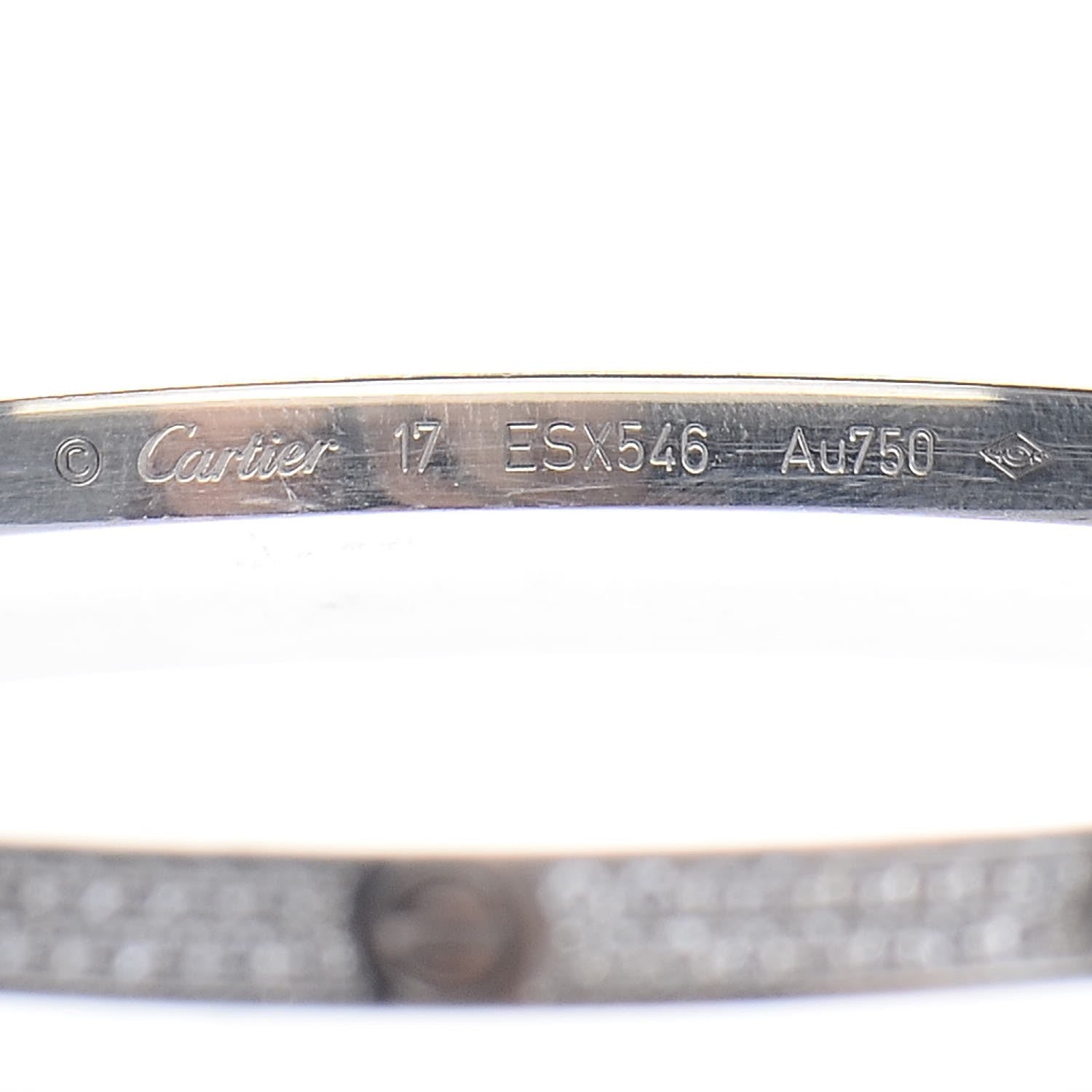 Cartier 18K White Gold Diamond Small LOVE Paved Bracelet 17 2 of 4