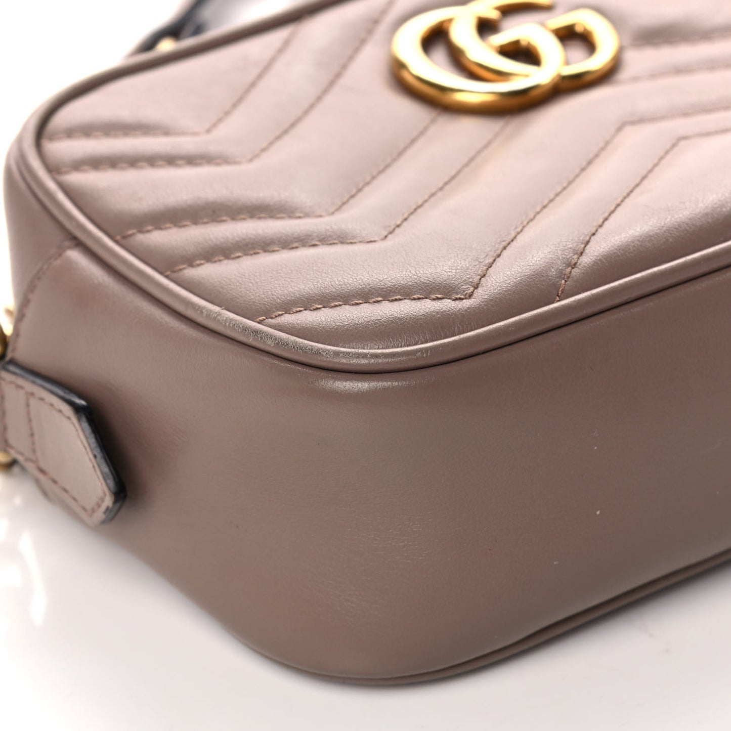 Calfskin Matelasse Mini GG Marmont Chain Shoulder Bag Porcelain Rose