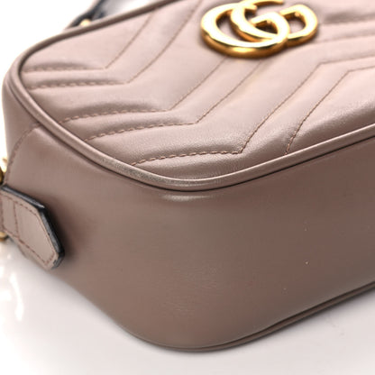 Gucci Calfskin Matelasse Mini GG Marmont Chain Shoulder Bag Porcelain Rose 11 of 12