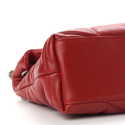 Saint Laurent Lambskin Quilted Small Loulou Puffer Monogram Chain Satchel Red 7 of 8