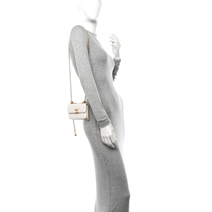 Chanel Calfskin Quilted Perfect Fit Coin Purse With Chain White 2 of 15