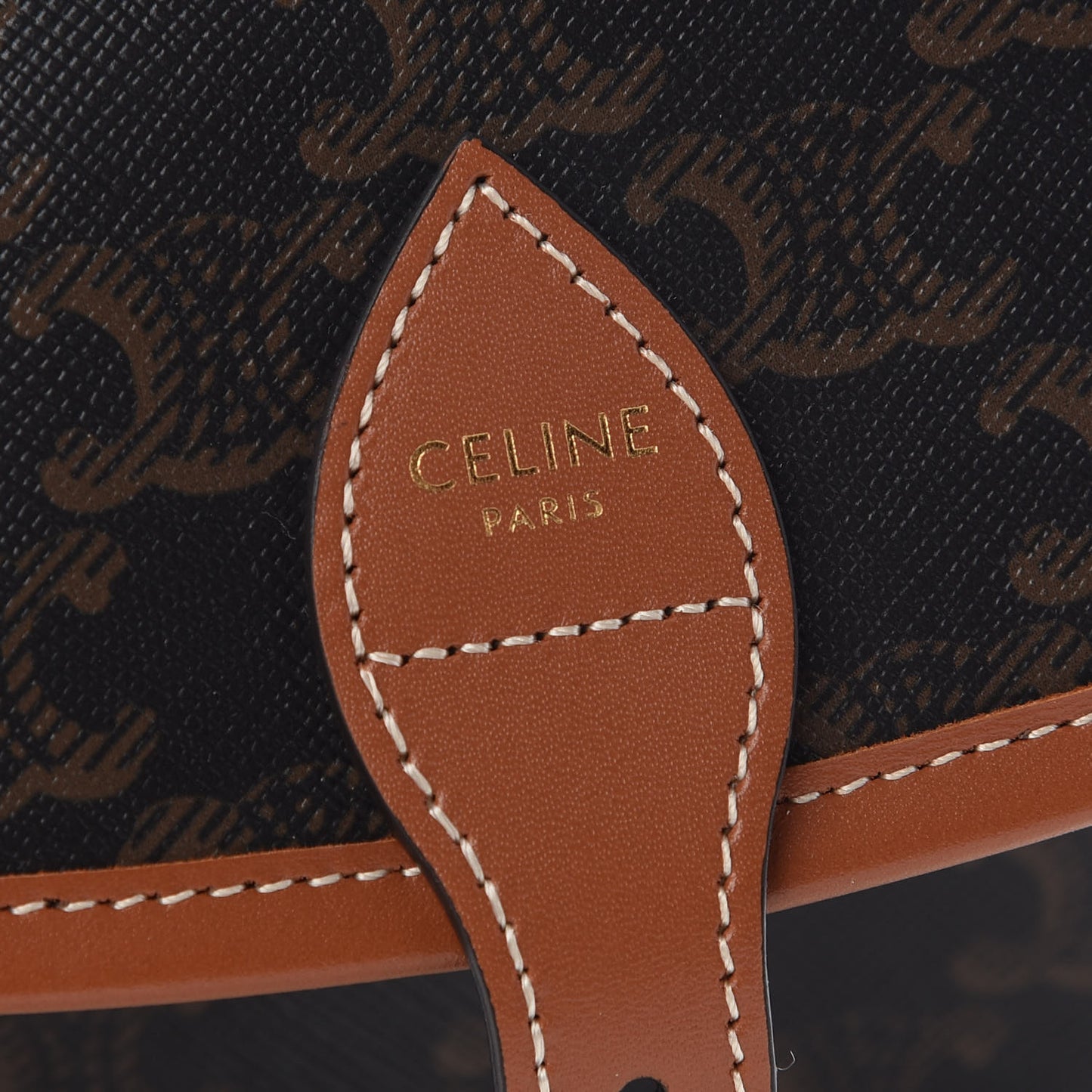 Triomphe Canvas Medium Folco Bag Tan