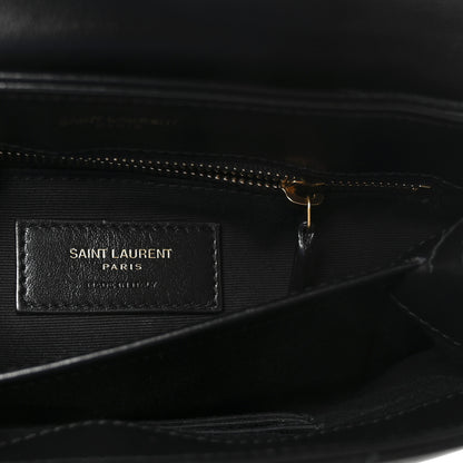 Saint Laurent Calfskin Y Quilted Monogram Toy Loulou Crossbody Bag Black 6 of 9