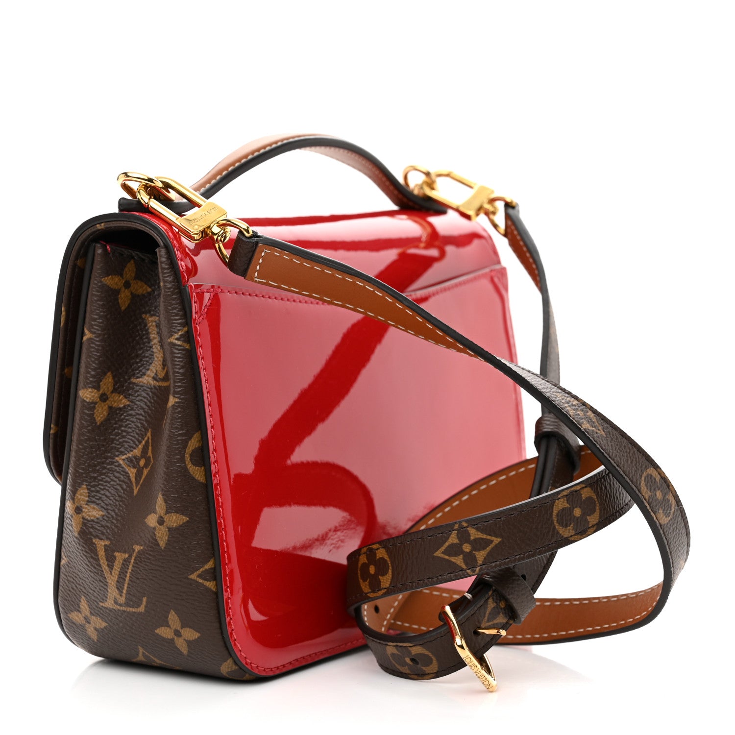 Louis Vuitton Patent Calfskin Monogram Cherrywood BB Scarlet 3 of 9