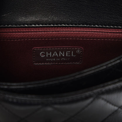 Chanel Shiny Goatskin Quilted Small Double Carry Waist Chain Flap Black 5 of 7