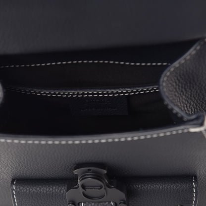 Christian Dior Grained Calfskin Saddle Backpack Navy Blue 7 of 8