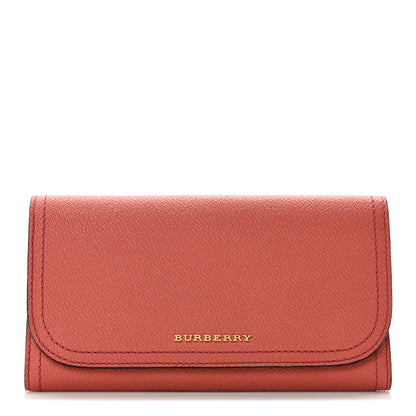 Burberry Soft Grain Calfskin Haymarket Flap Wallet Cinnammon Red Multicolor 1 of 7