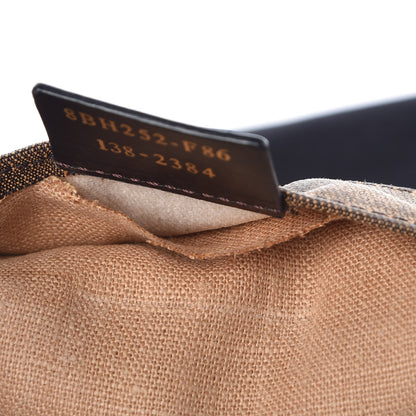Fendi Pequin Small Shopping Tote Black Tobacco 11 of 12