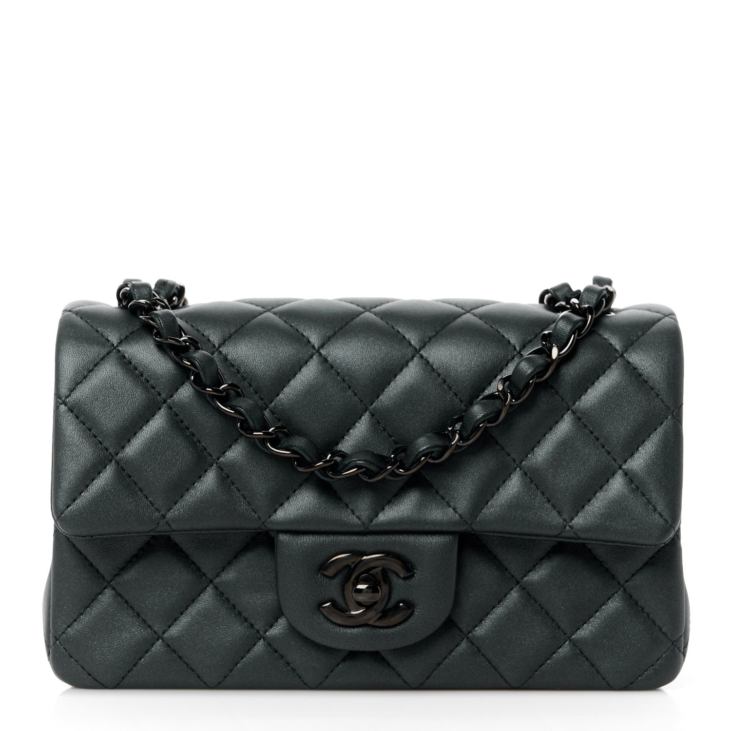 Chanel Lambskin Quilted Mini Rectangular Flap So Black 1 of 12
