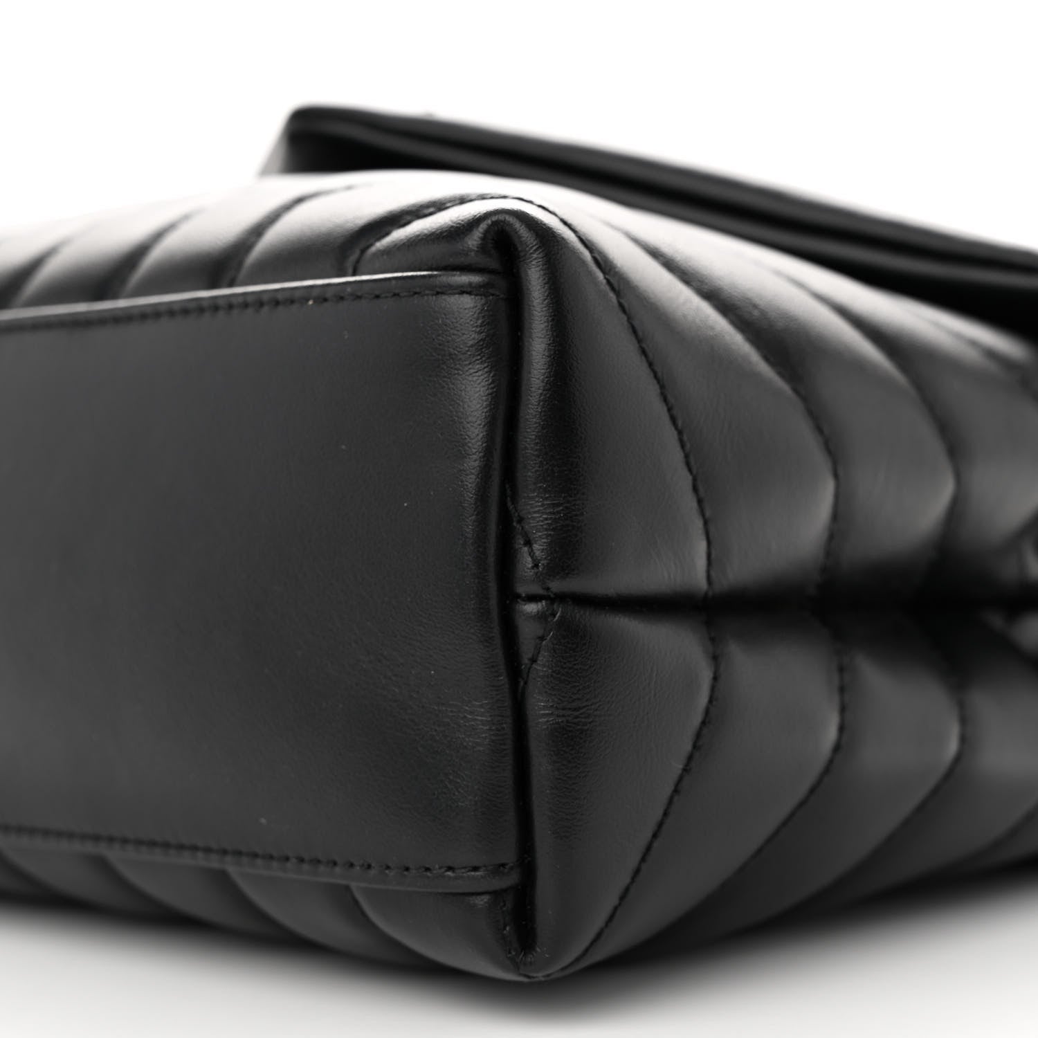 Saint Laurent Calfskin Y Quilted Monogram Monochrome Small Loulou Chain Satchel Black 10 of 10