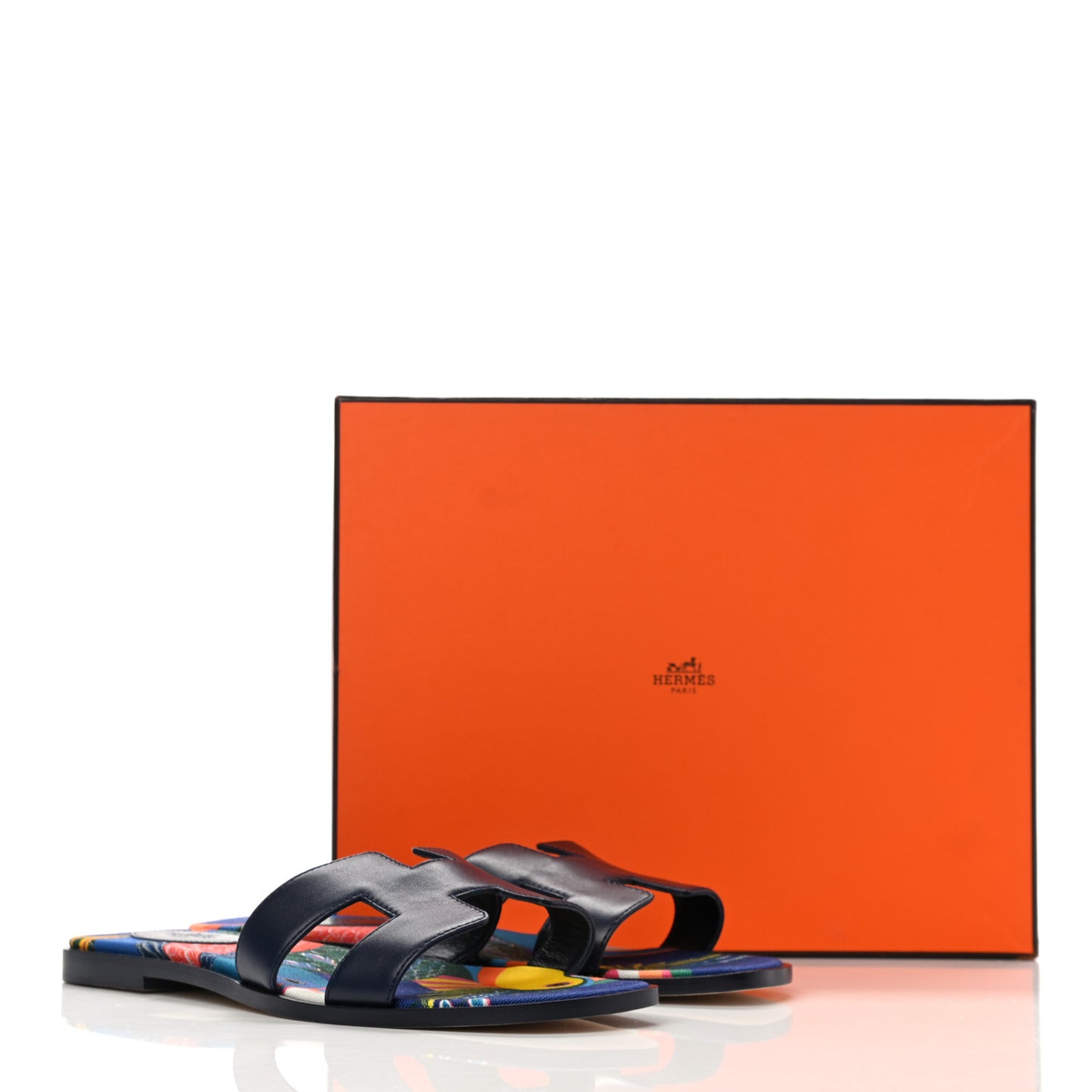 Calfskin Toucans de Paradis Oran Sandals 40 Bleu Indigo