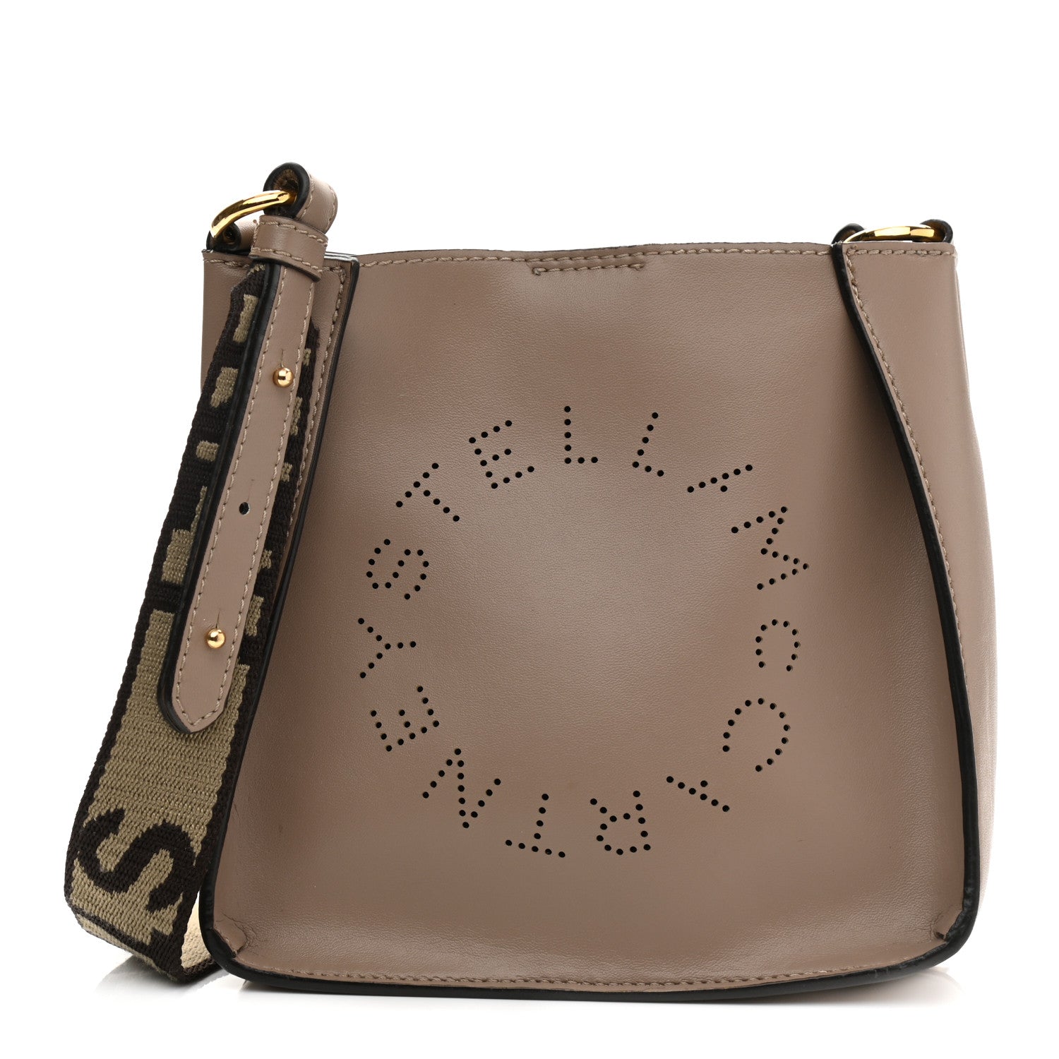 Stella McCartney Eco Alter Nappa Perforated Logo Tiny Crossbody Dark Taupe 1 of 11
