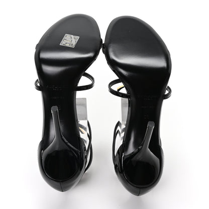 Saint Laurent Patent Cassandra 100 Ankle Strap Sandals 38 Black 6 of 9