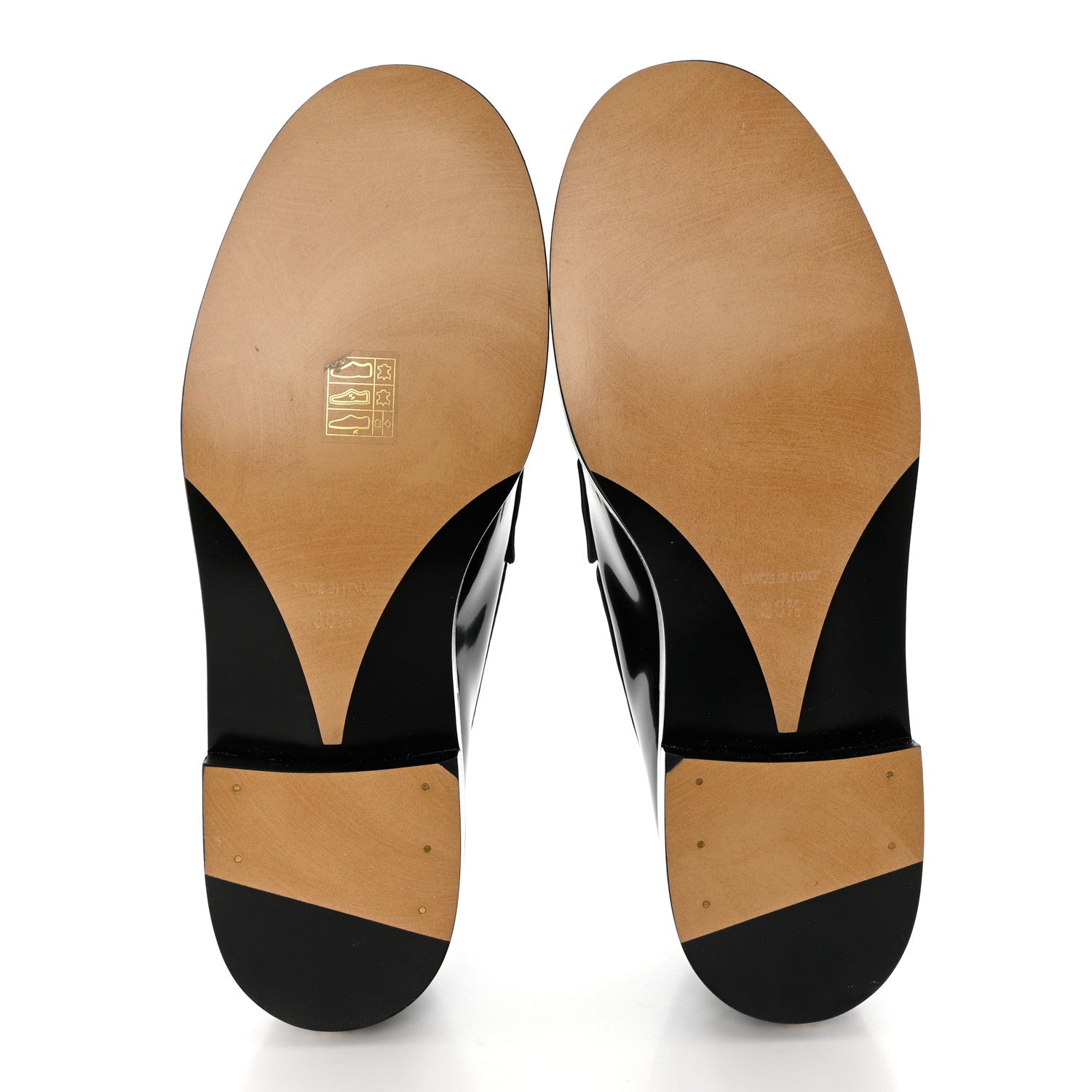 Chanel Shiny Calfskin Logo Loafers 38.5 Black 5 of 9