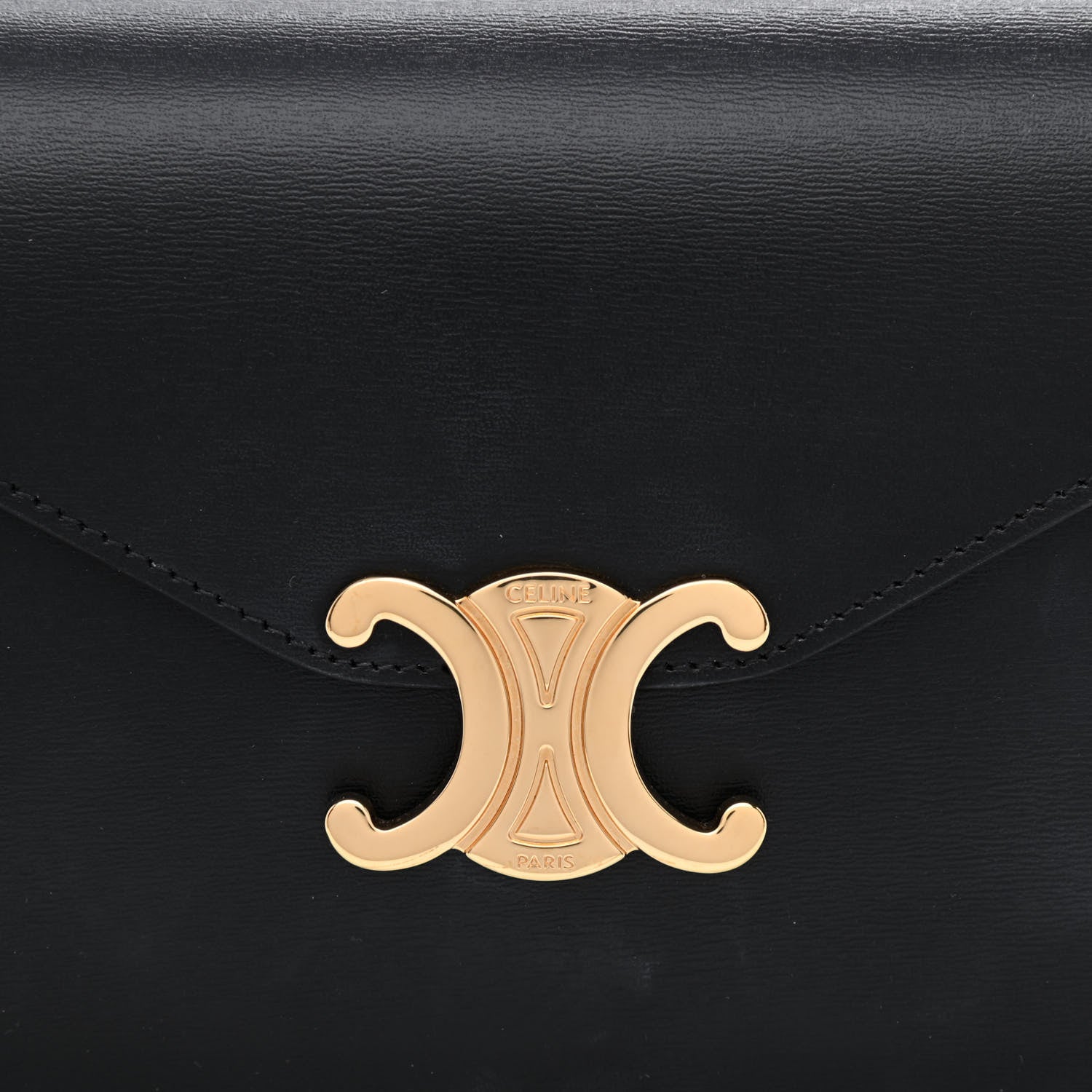 Celine Shiny Calfskin Triomphe Margo Wallet on Chain Black 7 of 9