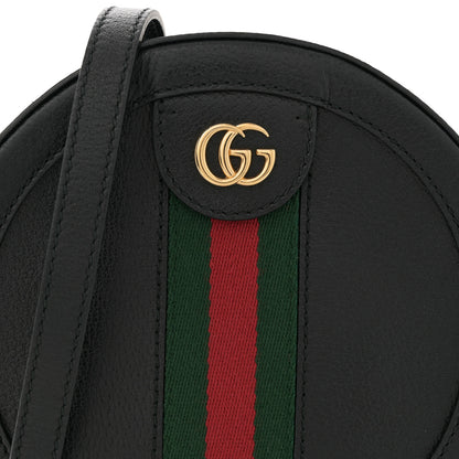 Gucci Grained Calfskin Web Mini Ophidia Round Shoulder Bag Black 8 of 12