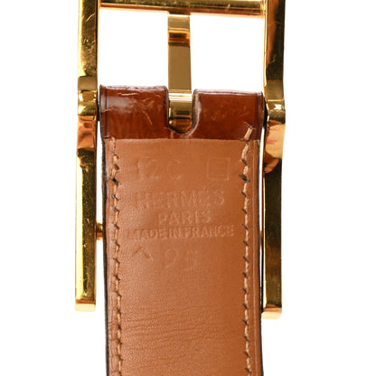 Hermes Matte Porosus Crocodile 32mm Belt 95 Etrusque 4 of 4