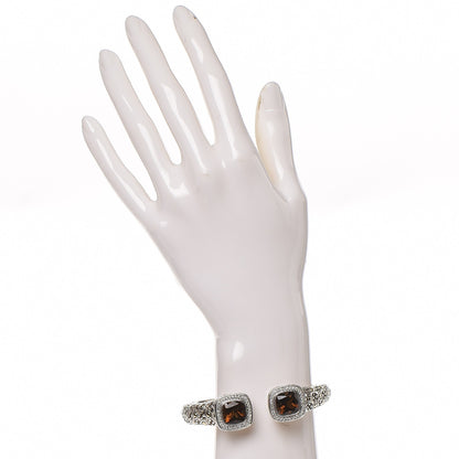 John Hardy Sterling Silver 18K Yellow Gold Diamond Smoky Quartz Jaisalmer Cuff Bracelet 2 of 5
