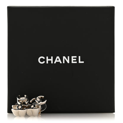 Chanel Metal CC Turnlock Drop Earrings Silver 5 of 5
