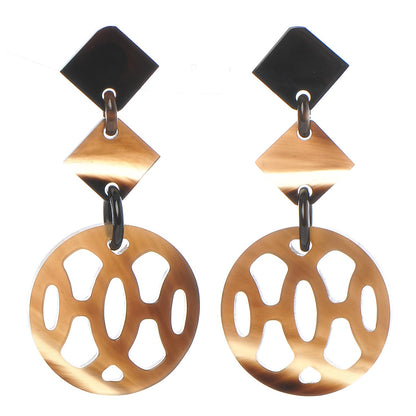 Hermes Buffalo Horn Silver Lift GM Earrings 1 of 5