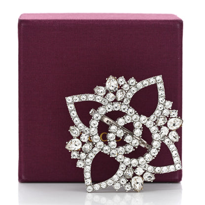 Gucci Metal Crystal Interlocking G Flower Ring M Silver 6 of 6
