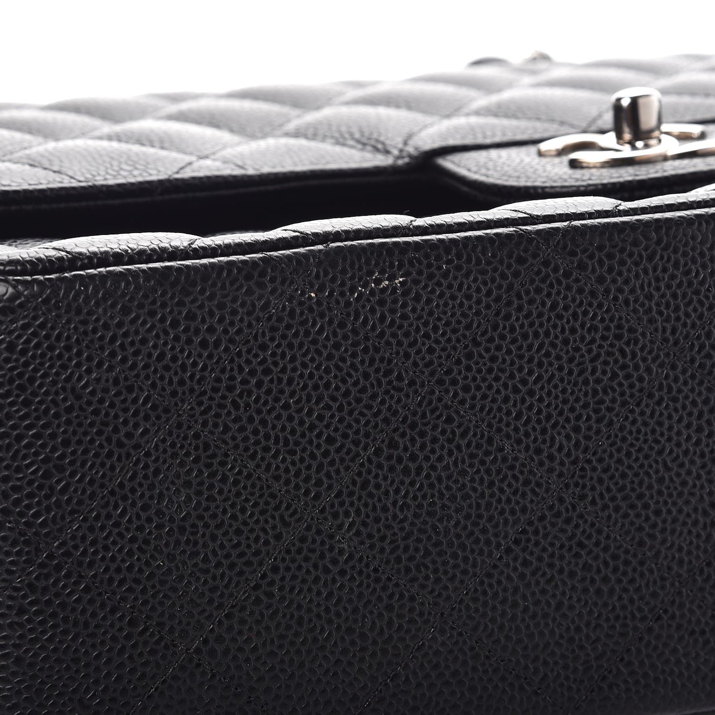 Caviar Quilted Jumbo Double Flap Black