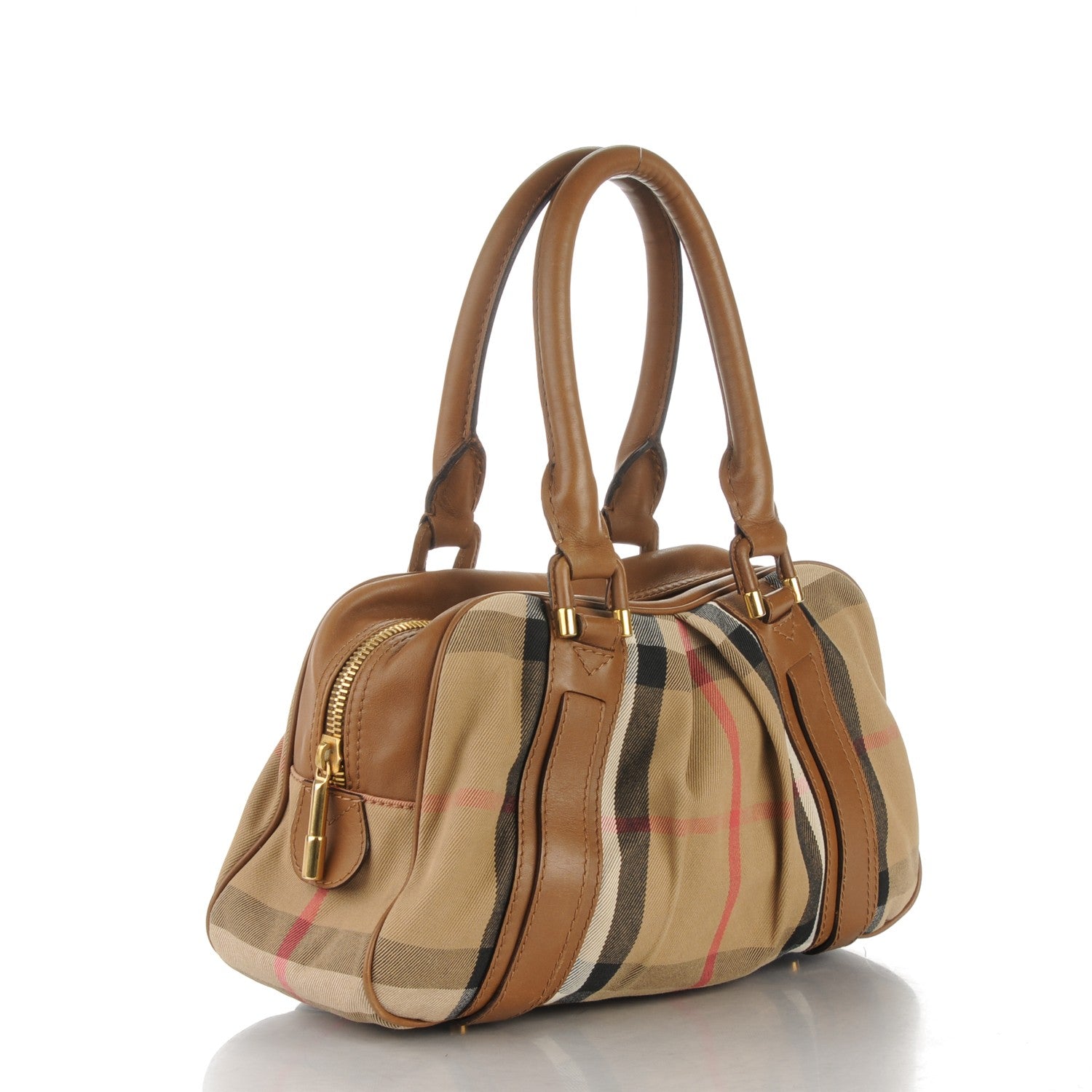 Burberry House Check Knight Satchel Brown 3 of 10