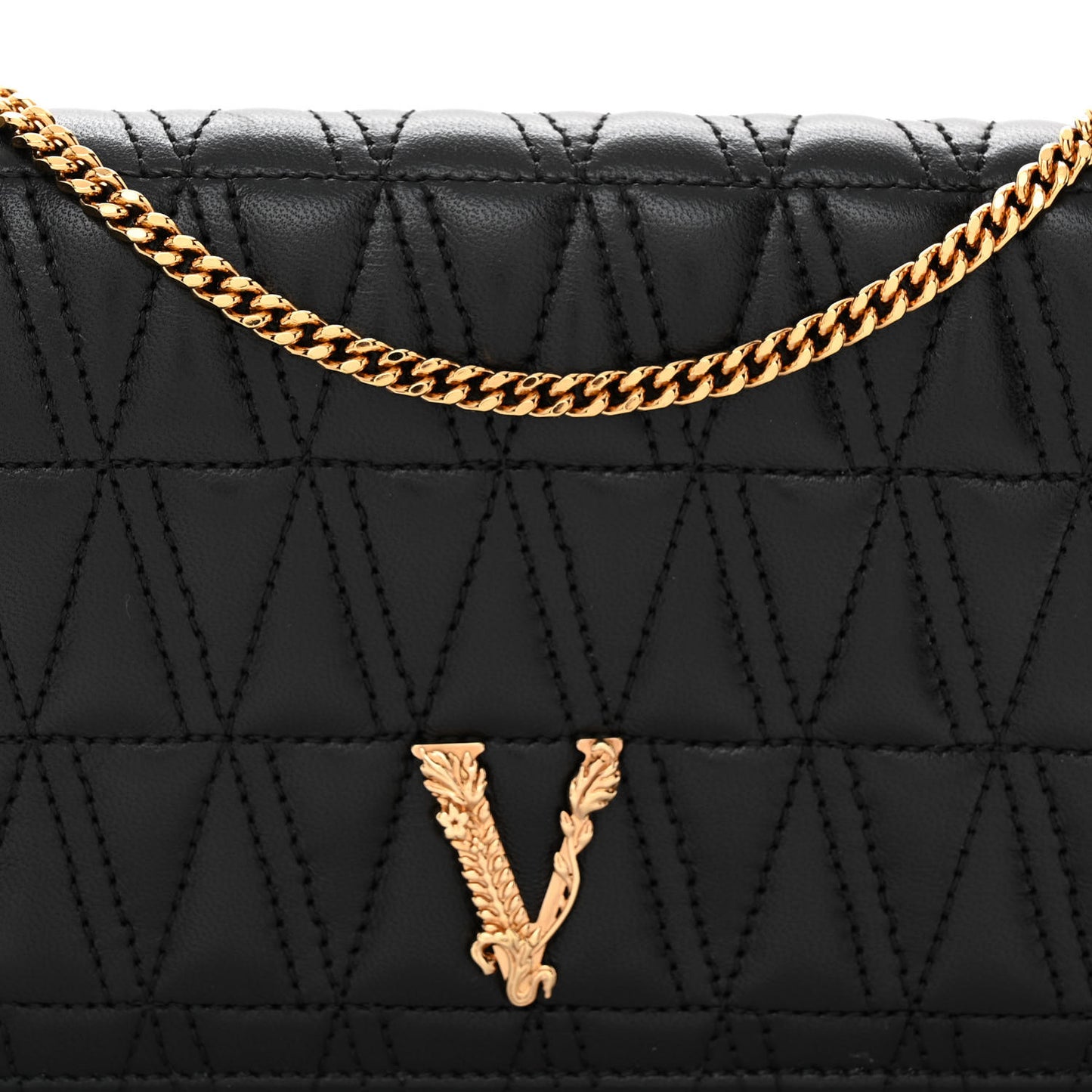 Nappa Quilted Virtus Clutch Bag Black