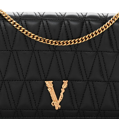 Versace Nappa Quilted Virtus Clutch Bag Black 7 of 9