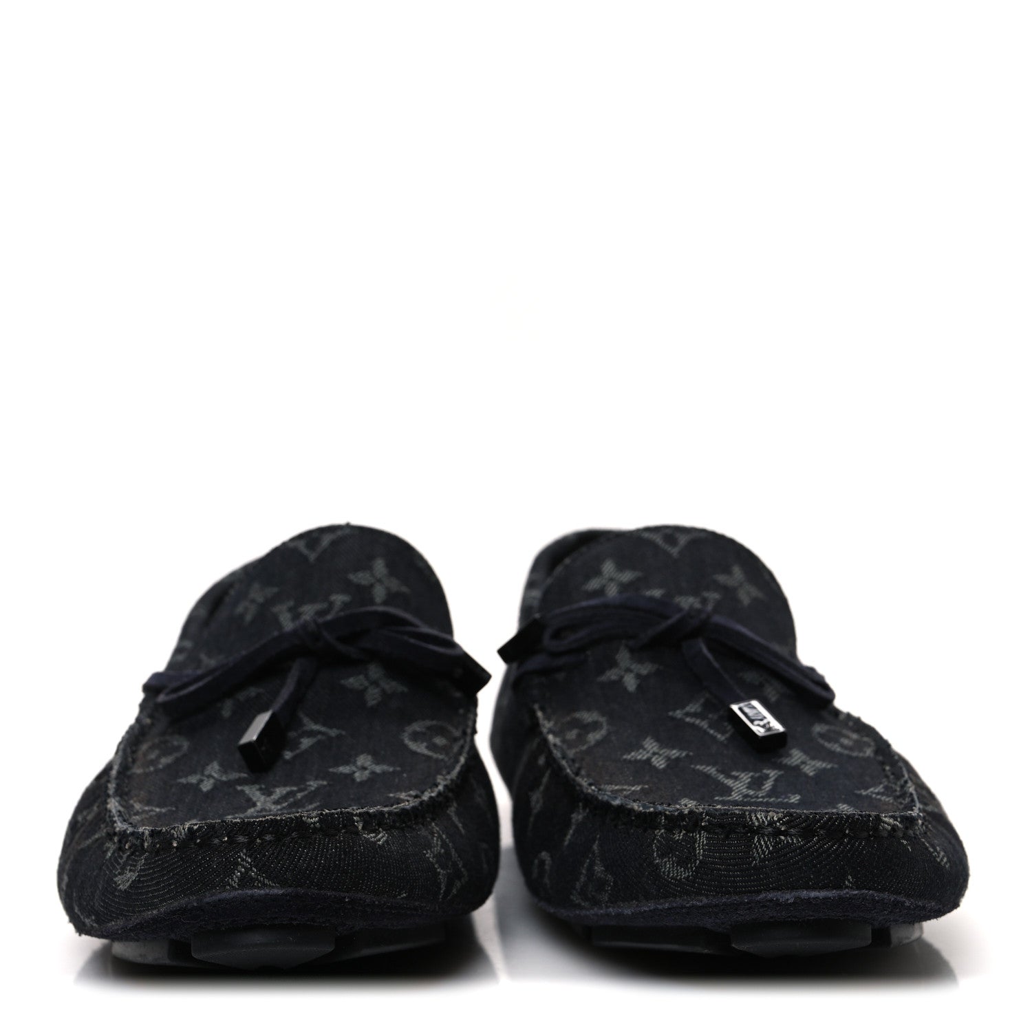 Louis Vuitton Monogram Denim Mens LV Driver Moccasin Loafers 8.5 Black 3 of 10
