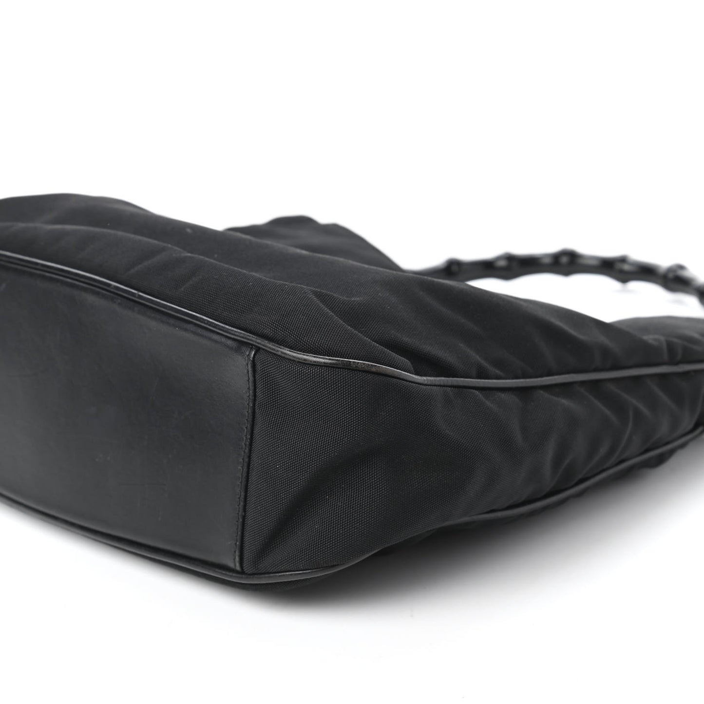 Nylon Bamboo Top Handle Hobo Black