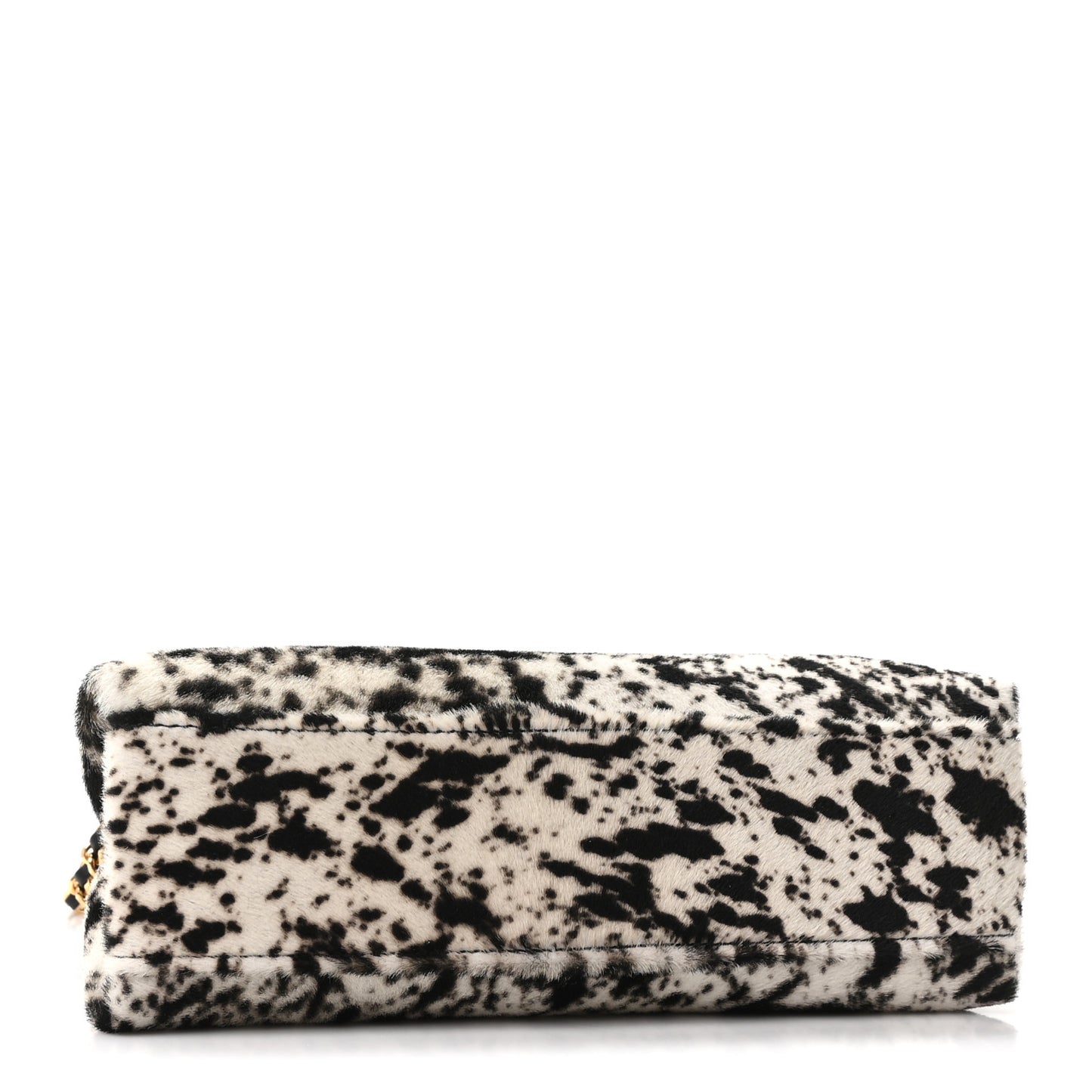 Pony Hair Printed Chic Lady Small Shopping Tote White Black