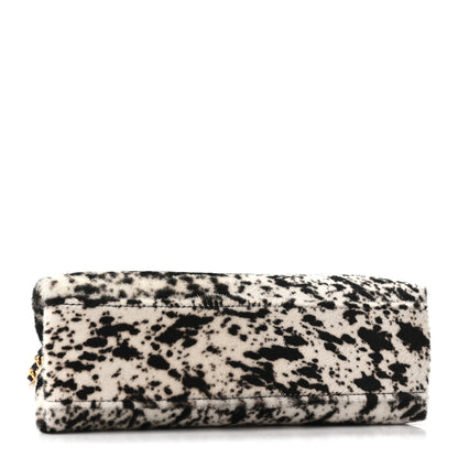 Chanel Pony Hair Printed Chic Lady Small Shopping Tote White Black 4 of 10