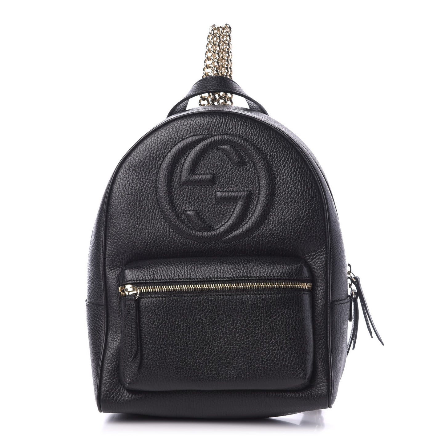 Pebbled Calfskin Soho Chain Backpack Black
