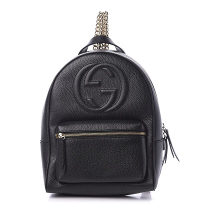Gucci Pebbled Calfskin Soho Chain Backpack Black 1 of 9