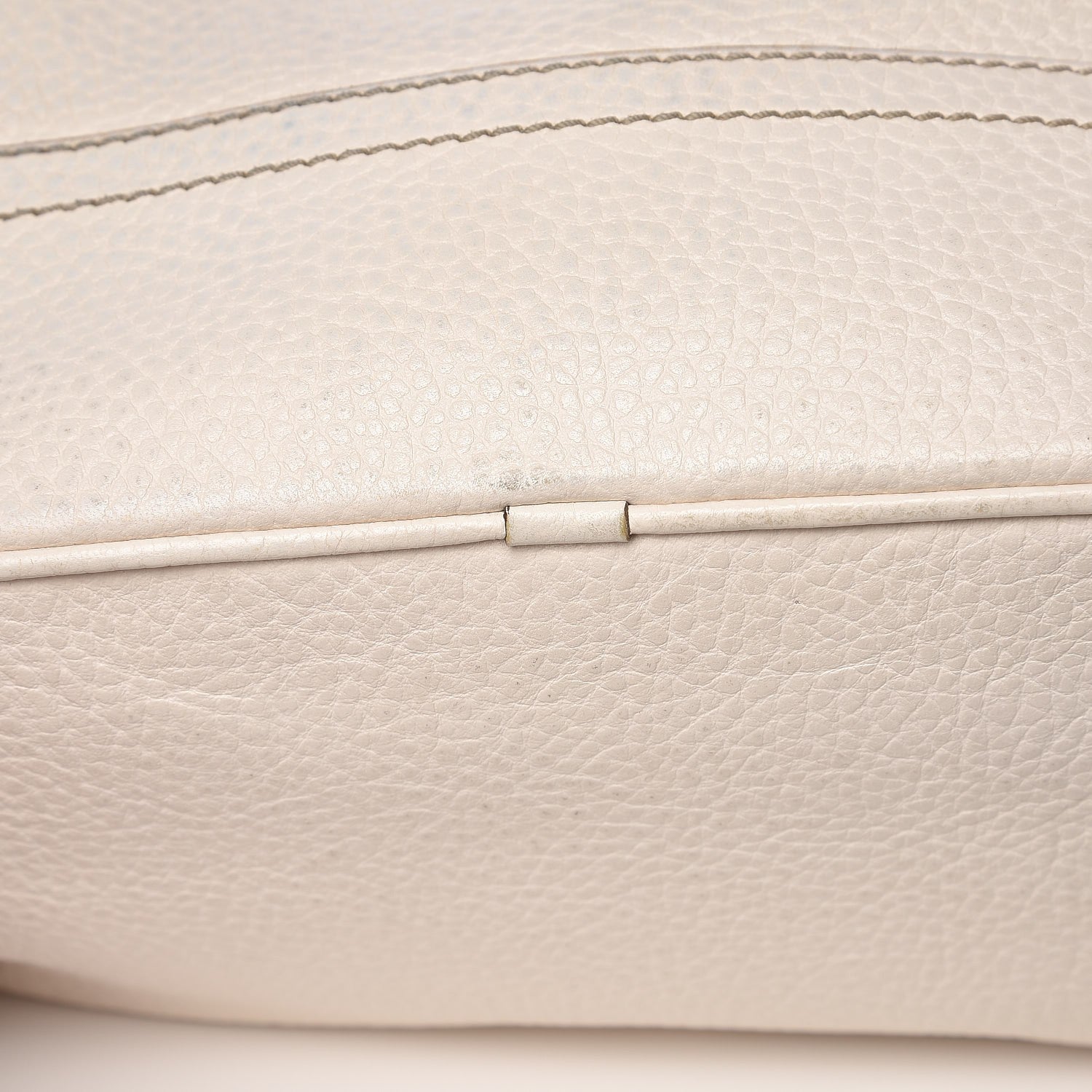 Burberry Calfskin Stripe Bucket Hobo Bag Off White 19 of 19
