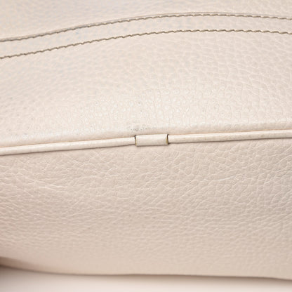 Burberry Calfskin Stripe Bucket Hobo Bag Off White 19 of 19