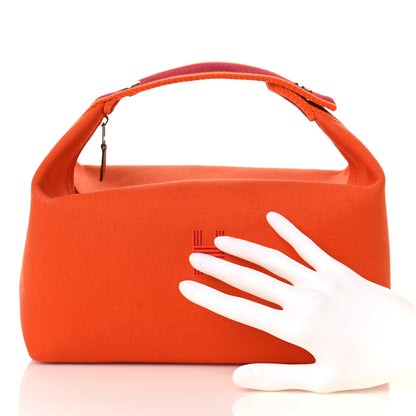 Hermes Canvas Large Bride-A-Brac Pouch Orange Feu Burgundy 2 of 8