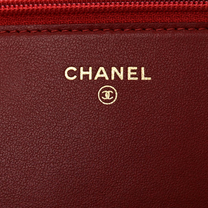 Chanel Caviar Quilted Boy Wallet On Chain WOC Red 6 of 13