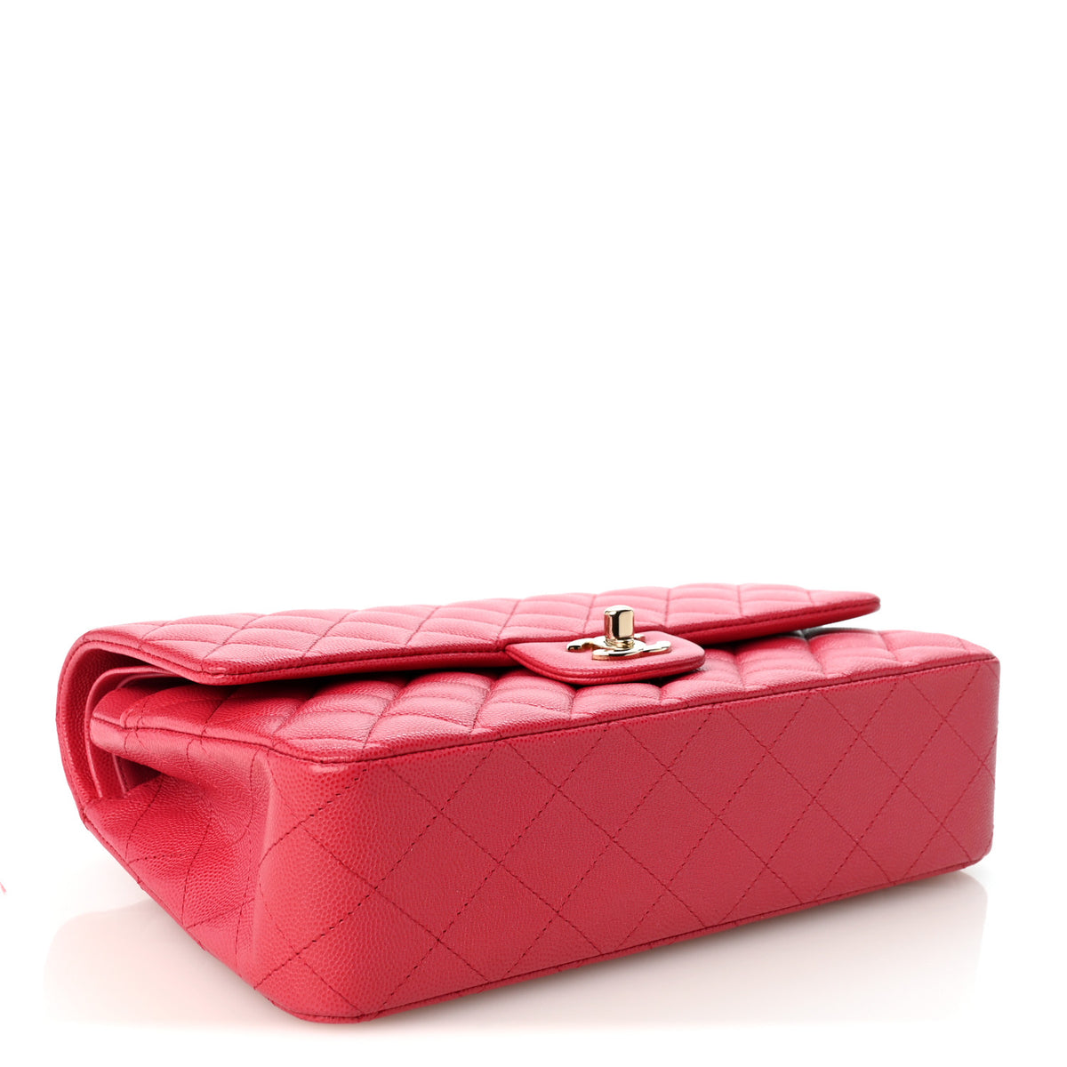 Chanel Caviar Quilted Medium Double Flap Dark Pink 4 of 10