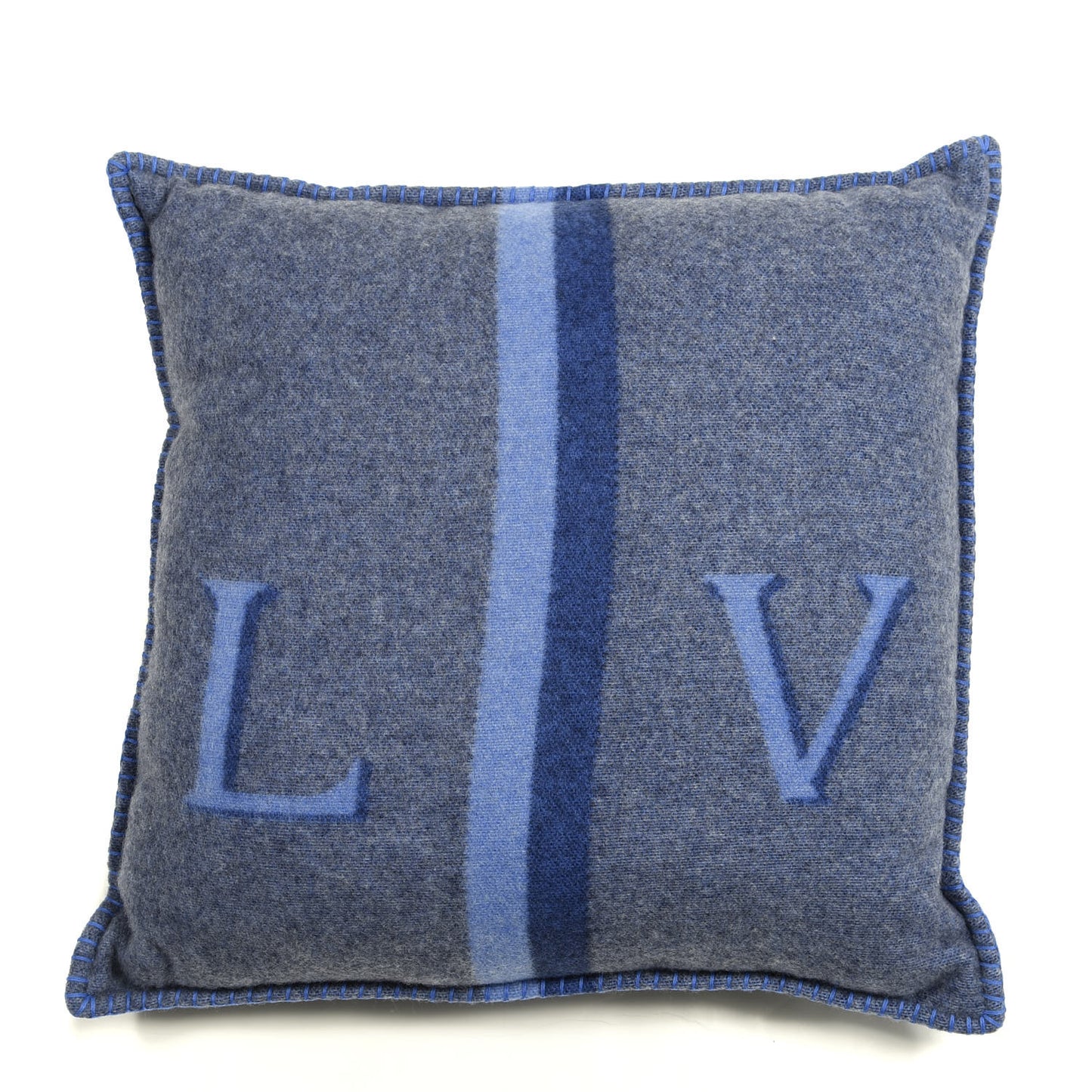 Wool Cashmere Cushion Pillow Blue Gray