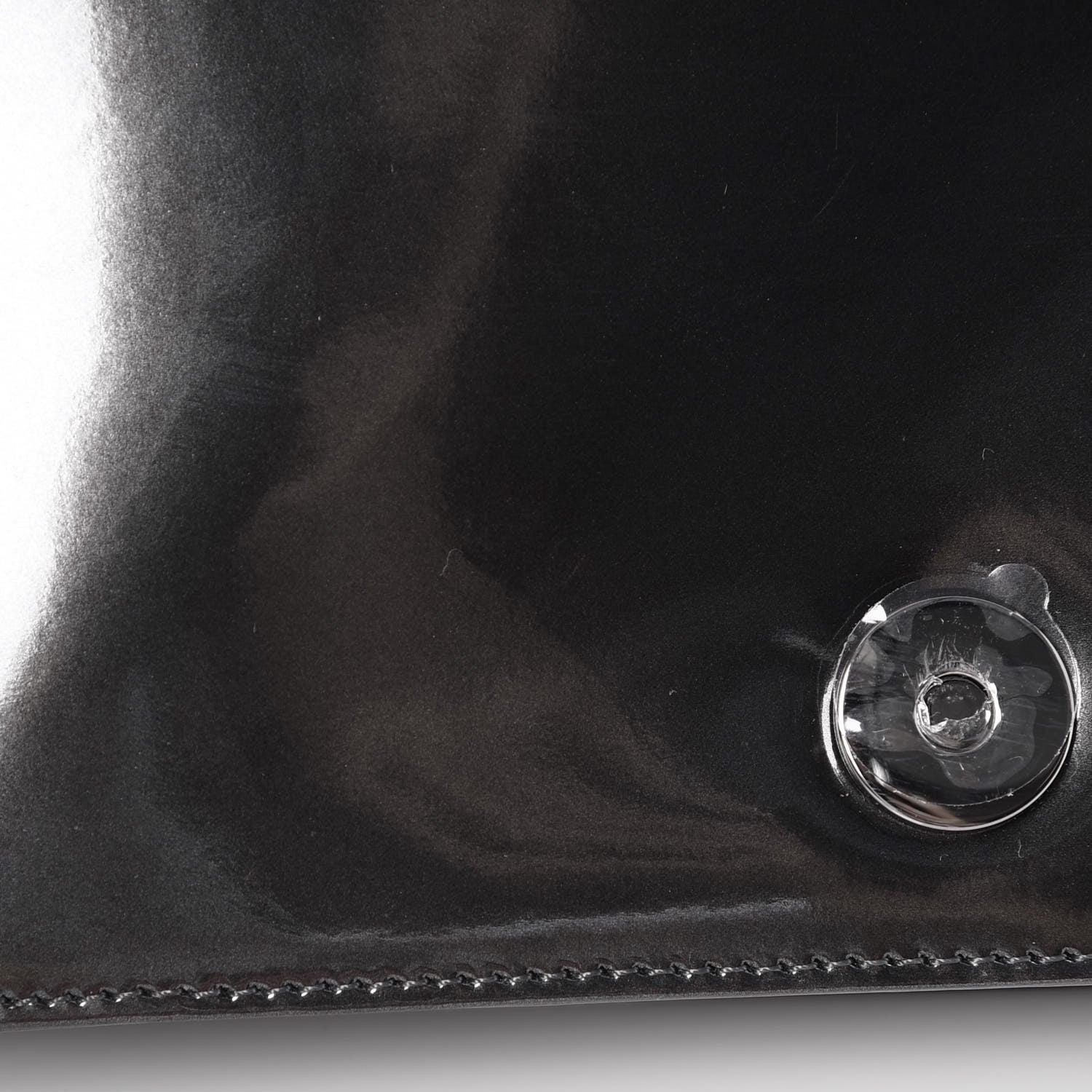 Christian Dior Metallic Patent Micro-Cannage Diorama Wallet on Chain Pouch Onyx Black 10 of 11