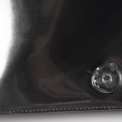 Christian Dior Metallic Patent Micro-Cannage Diorama Wallet on Chain Pouch Onyx Black 10 of 11