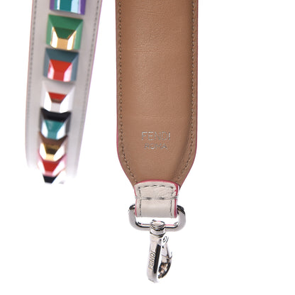 Fendi Vitello Dolce Plexiglass Bi-Color Studded Strap You White Ice Cuoio Multicolor 4 of 9