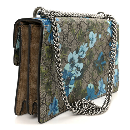 Gucci GG Supreme Monogram Blooms Print Embroidered Small Dionysus Shoulder Bag Blue Taupe 3 of 10