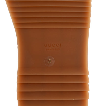 Gucci Canvas GG Monogram Angelina Platform Slide Sandals 35 Beige Ruggine 6 of 9