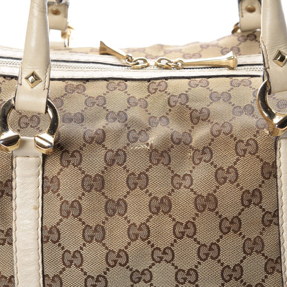 Gucci Monogram Horsebit Nail Medium Boston White 15 of 19