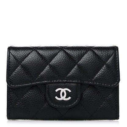 Chanel Caviar Quilted Flap Card Holder Wallet Black 1 of 12